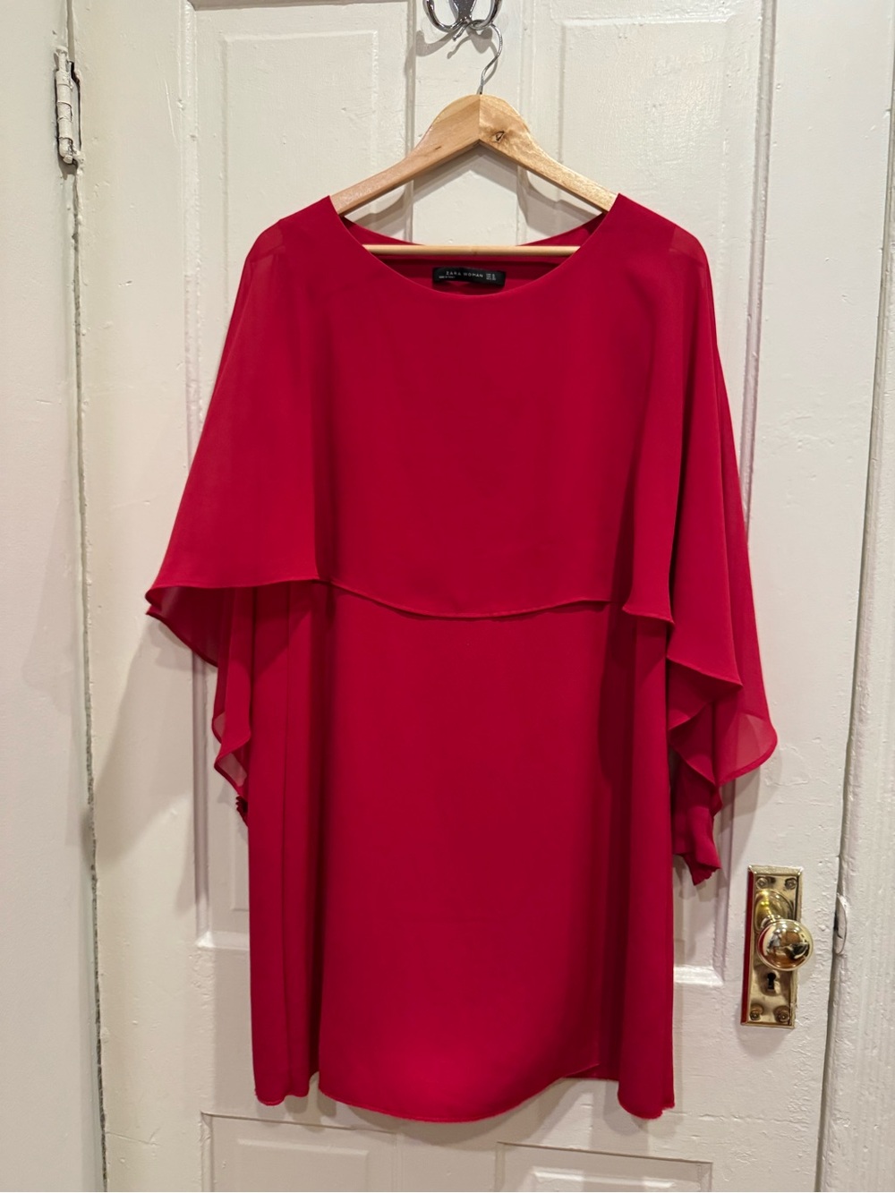 Zara Chiffon Overlay Dress, Magenta, XL